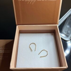 Hello Adorn 14 Karat Gold Filled Horseshoe Earrings